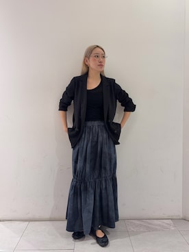 「URBAN RESEARCH（アーバンリサーチ）のダブルブレストメッシュジャケット（その他アウター、ブラック系）」を使った、marieさん（レディース・165cm）の春コーディネート