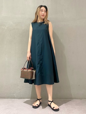 「アイテム（かごバッグ）」を使った、marieさん（レディース・165cm）の夏コーディネート