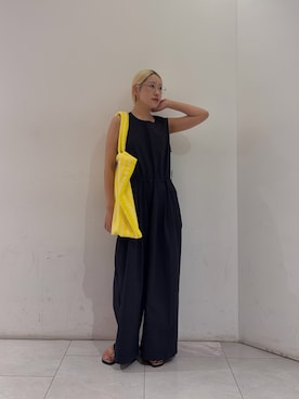 「URBAN RESEARCH（アーバンリサーチ）の『吸水速乾/UVカット』『別注』THOUSAND MILE×URBAN RESEARCH　SLEEVELESS ALL IN ONE（つなぎ/オールインワン、ブルー系）」を使った、marieさん（レディース・165cm）の夏コーディネート