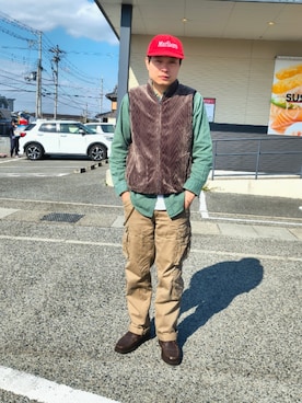 「EDWIN（エドウィン）のアイテム（パンツ）」を使った、もちもちさん（メンズ・173cm）の春コーディネート