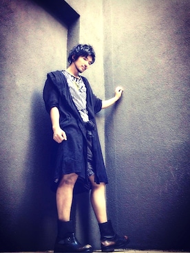 「Yohji Yamamoto（ヨウジヤマモト）のアイテム（その他アウター）」を使った、Toshi0523さん（メンズ・176cm）の秋コーディネート