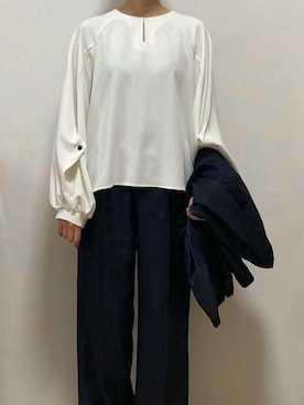 「仕事着」｜「アイテム（セットアップ）」を使った、aaaaatsukoさん（レディース・160cm）の春コーディネート