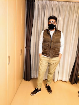 「アイテム（ベスト）」を使った、tsuto7さん（メンズ・182cm）の秋コーディネート