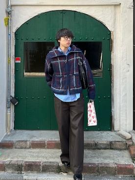 「アイテム（ボディバッグ/ウエストポーチ）」を使った、レンタロウさん（メンズ・175cm）の秋コーディネート