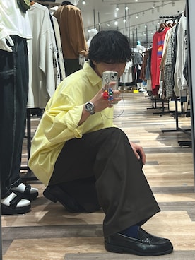 「アイテム（スラックス）」を使った、レンタロウさん（メンズ・175cm・20代）の秋コーディネート