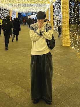 「アイテム（ボディバッグ/ウエストポーチ）」を使った、レンタロウさん（メンズ・175cm）の冬コーディネート