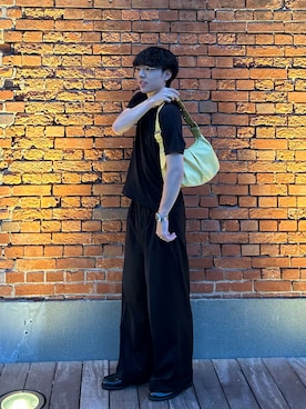 「アイテム（ハンドバッグ）」を使った、レンタロウさん（メンズ・175cm）の夏コーディネート