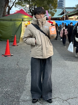 「FIRST DOWN（ファーストダウン）のアイテム（ダウンジャケット/コート）」を使った、レンタロウさん（メンズ・175cm）の冬コーディネート