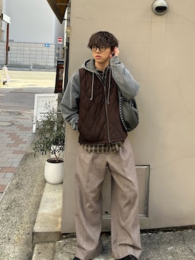 「WHIMSIC（ウィムジック）のアイテム」を使った、レンタロウさん（メンズ・175cm）の春コーディネート