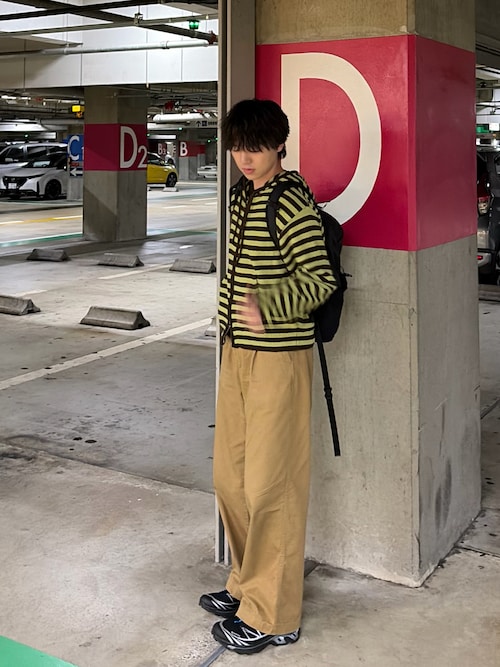 婦人 ムラ糸 チノタックワイドパンツ 股下長め(チノパンツ)|無印 婦人 ムラ糸 チノタックワイドパンツ 股下長め(チノパンツ)|無印