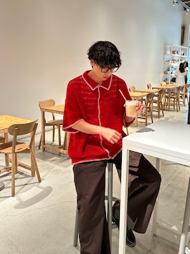 「アイテム（ニット/セーター）」を使った、レンタロウさん（メンズ・175cm）の夏コーディネート