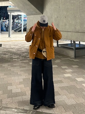 「アイテム（ノーカラージャケット）」を使った、レンタロウさん（メンズ・175cm）の冬コーディネート