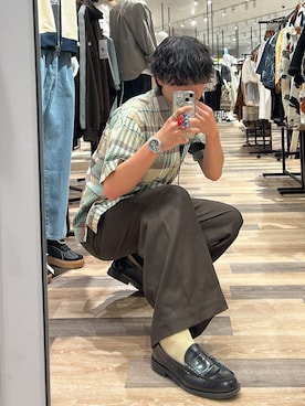 「アイテム（スラックス）」を使った、レンタロウさん（メンズ・175cm）の夏コーディネート