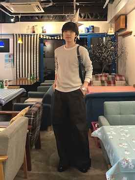 「アイテム（ボディバッグ/ウエストポーチ）」を使った、レンタロウさん（メンズ・175cm）の秋コーディネート