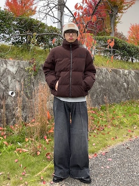 「アイテム（ニットキャップ/ビーニー）」を使った、レンタロウさん（メンズ・175cm）の秋コーディネート