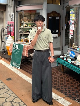 「アイテム（ローファー）」を使った、レンタロウさん（メンズ・175cm）の夏コーディネート
