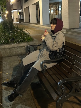 「アイテム（モッズコート）」を使った、レンタロウさん（メンズ・175cm）の秋コーディネート