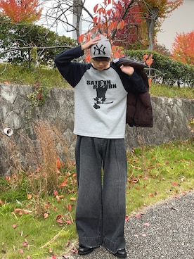 「アイテム（ダウンジャケット/コート）」を使った、レンタロウさん（メンズ・175cm）の秋コーディネート