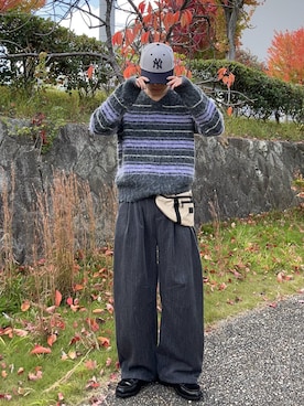 「アイテム（キャップ）」を使った、レンタロウさん（メンズ・175cm）の秋コーディネート