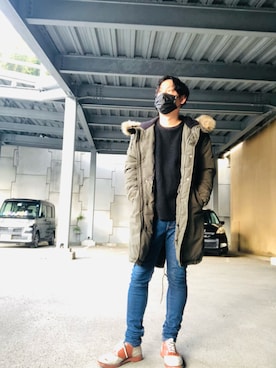 「no brand（ノーブランド）のアイテム（ダウンジャケット/コート）」を使った、keisuke3405さん（メンズ・171cm）の冬コーディネート