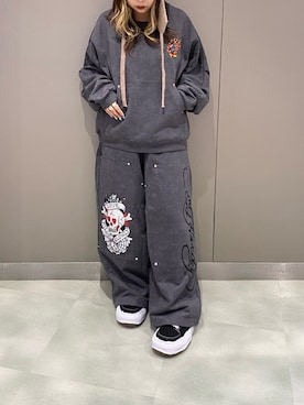 「アイテム（スウェットパンツ）」を使った、runaさん（レディース・159cm）の秋コーディネート