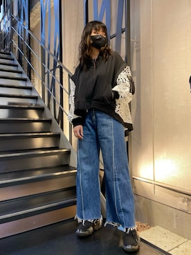 「ROYAL FLASH（ロイヤルフラッシュ）のアイテム（ブルゾン）」を使った、runaさん（レディース・159cm）の冬コーディネート