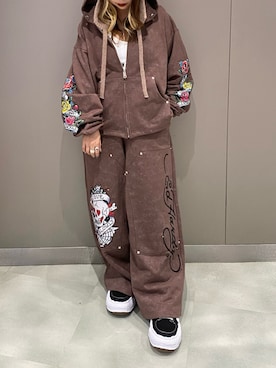 「アイテム（スウェットパンツ）」を使った、runaさん（レディース・159cm）の秋コーディネート