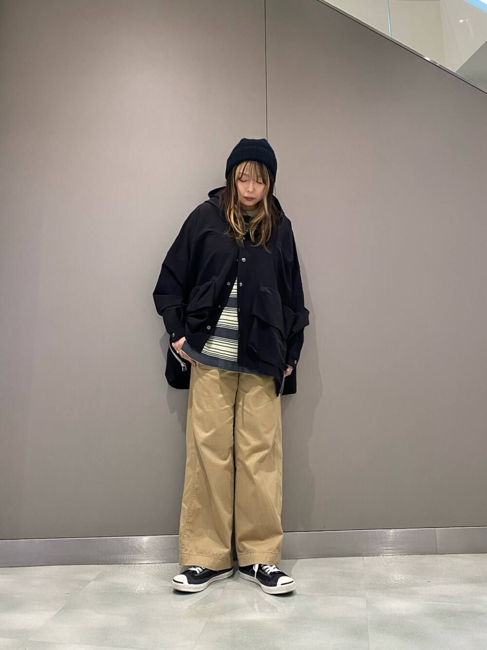 「FACETASM、af artefact」｜「ROYAL FLASHのA.F ARTEFACT/エーエフ・アーティファクト/別注ナイロンテックブルゾン（ブルゾン、ブラック系）」を使った、runaさん（レディース・159cm）の春コーディネートの1枚目の写真