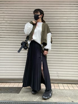「ROYAL FLASH（ロイヤルフラッシュ）のアイテム（ブルゾン）」を使った、runaさん（レディース・159cm）の冬コーディネート
