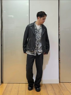 「ALLSAINTS（オールセインツ）のアイテム（ライダースジャケット）」を使った、Naoya 〈相互フォロー〉さん（メンズ・168cm）の秋コーディネート