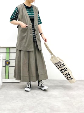 「POU DOU DOU（プードゥドゥ）のアイテム」を使った、okyさん（レディース・163cm）の夏コーディネート