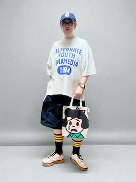 「アイテム（帽子）」を使った、未央  ‪ ‪ さん（レディース・169cm）の夏コーディネート