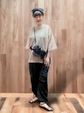 「ベージュ×ブラック」｜未央  ‪ ‪ さん（レディース・169cm）の夏コーディネート