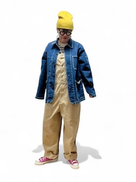 「アイテム（デニムジャケット）」を使った、未央  ‪ ‪ さん（レディース・169cm）の秋コーディネート