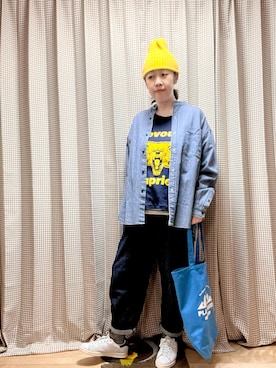 「OF LIFE（オブライフ）のアイテム（帽子）」を使った、未央  ‪ ‪ さん（レディース・169cm）の春コーディネート