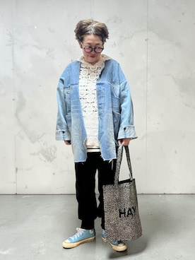 「アイテム（デニムジャケット）」を使った、未央  ‪ ‪ さん（レディース・170cm）の春コーディネート