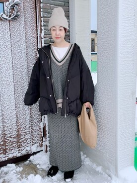 「notch.（ノッチ）のアイテム（ダウンジャケット/コート）」を使った、未央  ‪ ‪ さん（レディース・169cm）の冬コーディネート