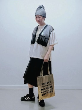 「アイテム（ニットキャップ/ビーニー）」を使った、未央  ‪ ‪ さん（レディース・169cm）の夏コーディネート