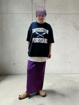 「MONO-MART LADY'S（モノマートレディース）のコンフォートベルトサンダル（サンダル、ベージュ系）」を使った、未央  ‪ ‪ さん（レディース・170cm）の夏コーディネート