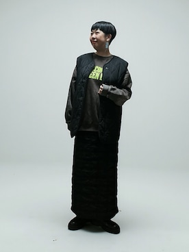 「アイテム（ベスト）」を使った、未央  ‪ ‪ さん（レディース・170cm）の冬コーディネート