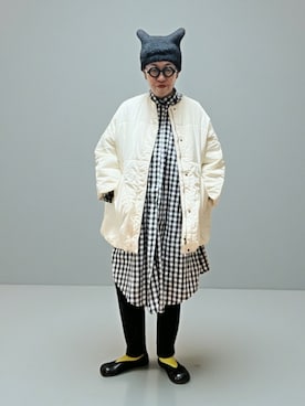 「GU（ジーユー）のアイテム（帽子）」を使った、未央  ‪ ‪ さん（レディース・170cm）の冬コーディネート