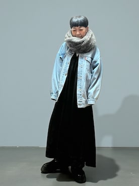 「アイテム（デニムジャケット）」を使った、未央  ‪ ‪ さん（レディース・170cm）の秋コーディネート