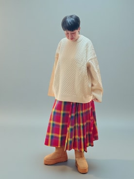 「アイテム（スカート）」を使った、未央  ‪ ‪ さん（レディース・170cm）の冬コーディネート