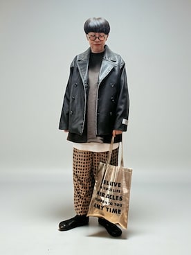 「DAISO（DAISO）のアイテム（バッグ）」を使った、未央  ‪ ‪ さん（レディース・170cm）の冬コーディネート