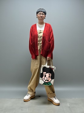 「アイテム（トートバッグ）」を使った、未央  ‪ ‪ さん（レディース・170cm）の冬コーディネート