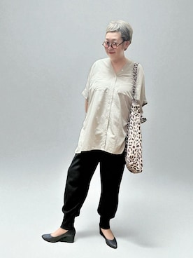 「アイテム（チュニック）」を使った、未央  ‪ ‪ さん（レディース・169cm）の秋コーディネート