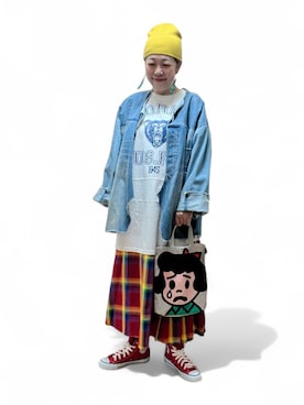 「アイテム（デニムジャケット）」を使った、未央  ‪ ‪ さん（レディース・169cm）の秋コーディネート