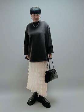 「アイテム（スウェット）」を使った、未央  ‪ ‪ さん（レディース・170cm）の冬コーディネート