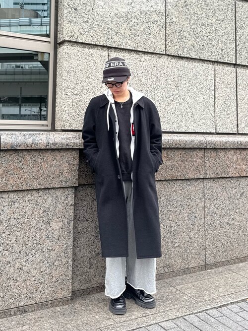 ZARAのアイテムを使った「黒コート」のメンズ人気ファッション