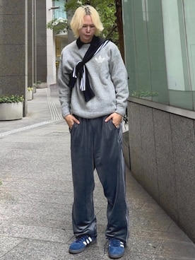 「アイテム（ジャージ）」を使った、Kncnさん（メンズ・181cm）の秋コーディネート